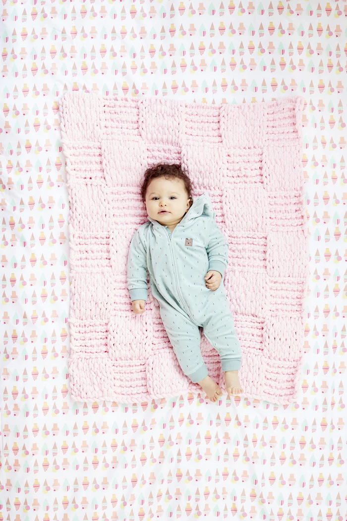 Checkerboard Baby Blanket with Off the Hook Yarn from Lion Brand
