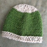Two color simple knit hat