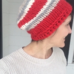 Simple Knit Hat with Crocheted Border