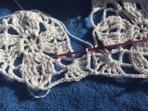 Attaching at the first corner.