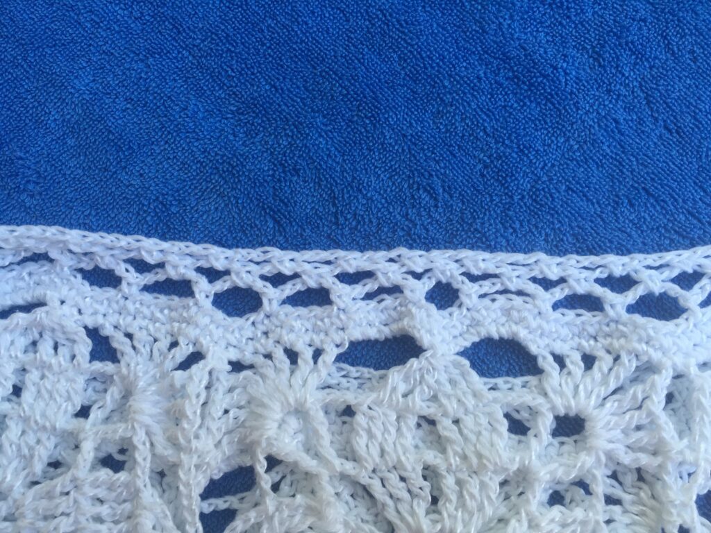 Summer Poncho neckline completed.