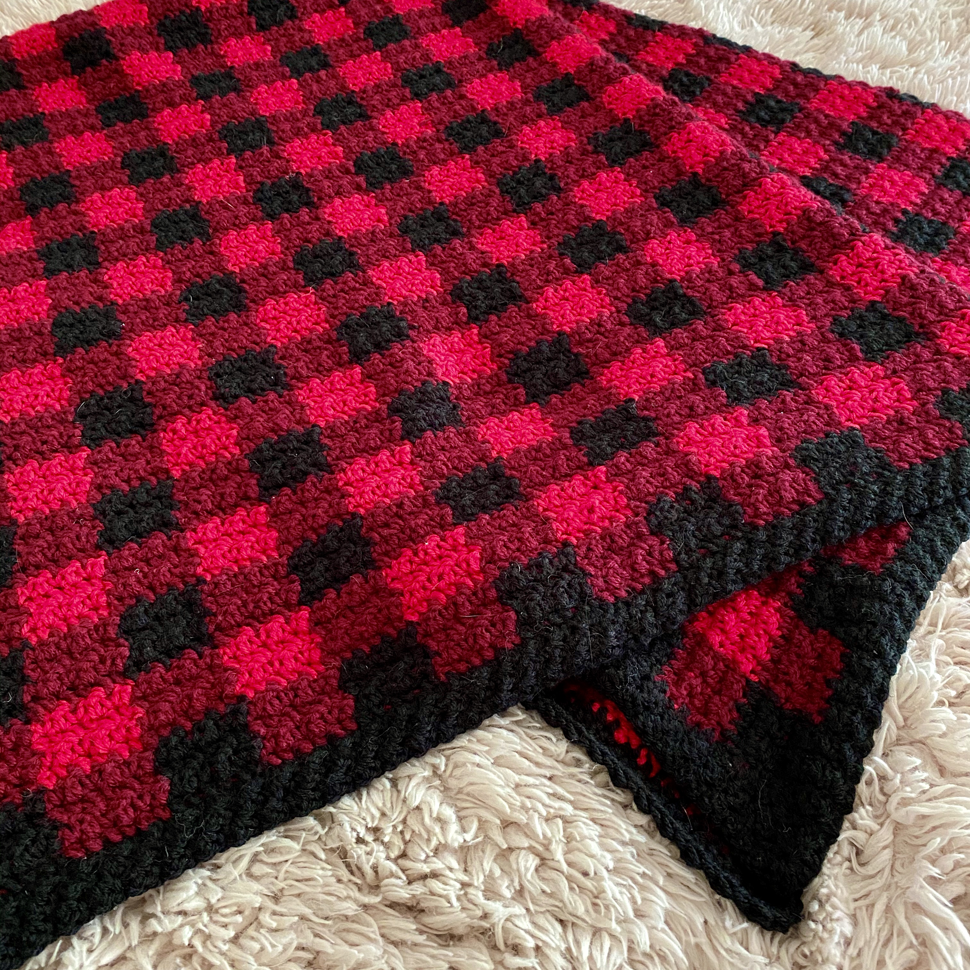 Bufflao Plaid Crochet Afghan made by marni