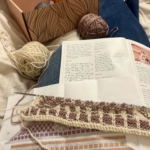 Beginning the scarf knitting pattern.