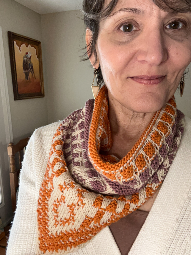 Hooks & Needles Subscription Box Project - Gradient Scarf modeled by Marni