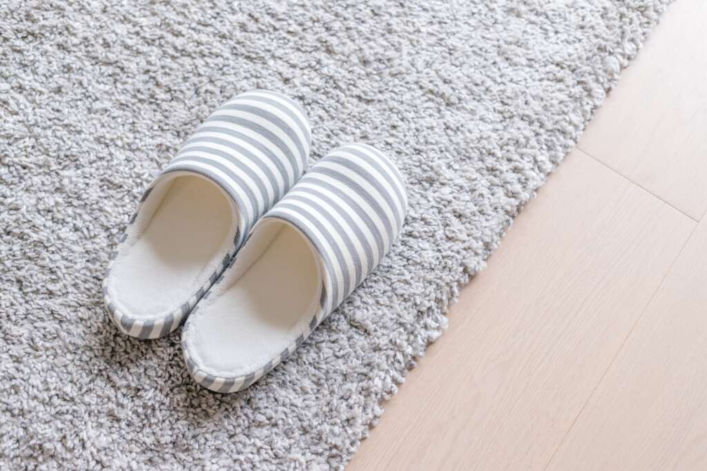 Slipper on carpet