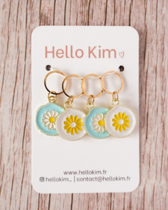 Hello Kim Daisy Stitch Markers set of 4