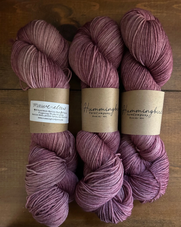 Mauve-Elous Hand-dyed DK yarn by Hummingbird Yarn Co