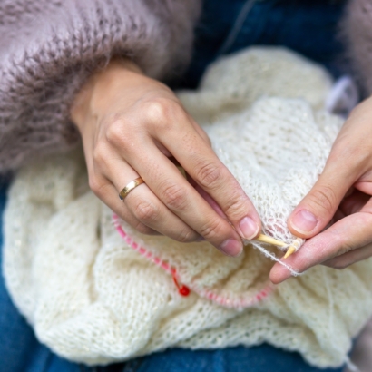 woman knitting