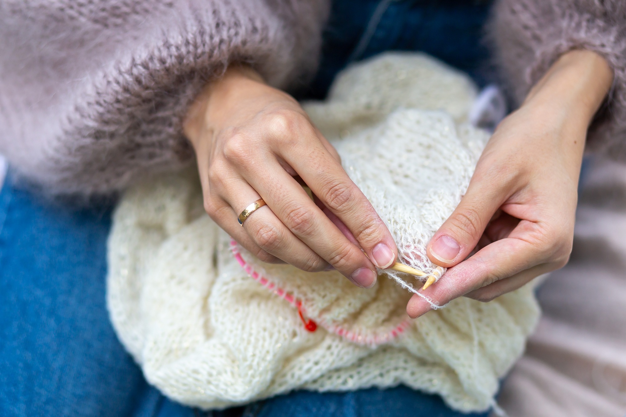 woman knitting