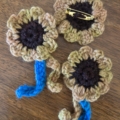 Crocheted Sunflower Brooch – Crafting Solidarity