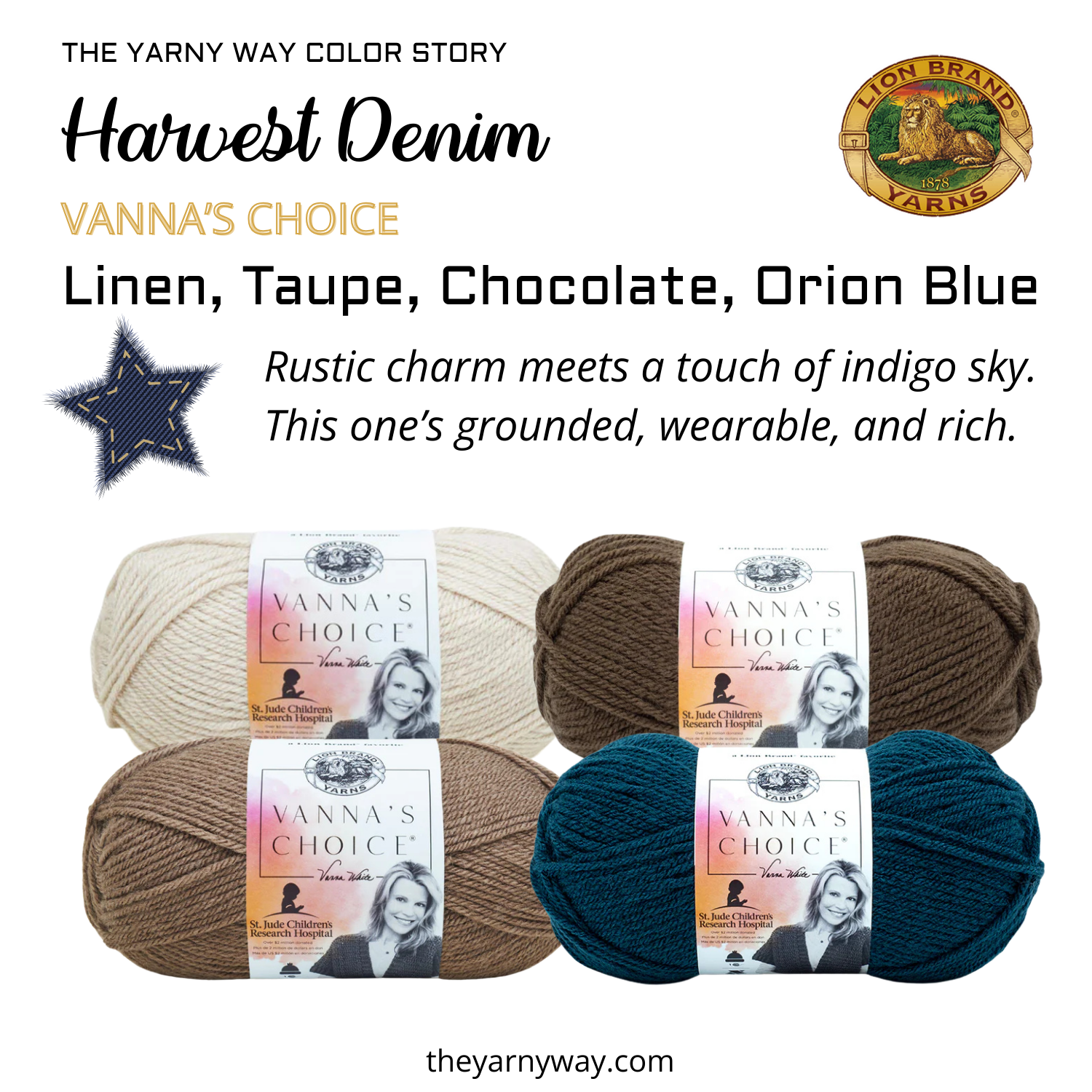 Harvest Denim - Color Story with Vanna's Choice