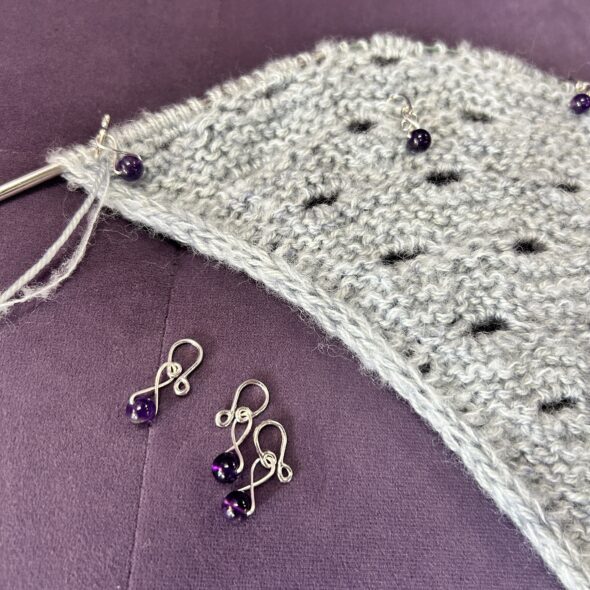Amethyst Melody Ring Stitch Markers - Image 2