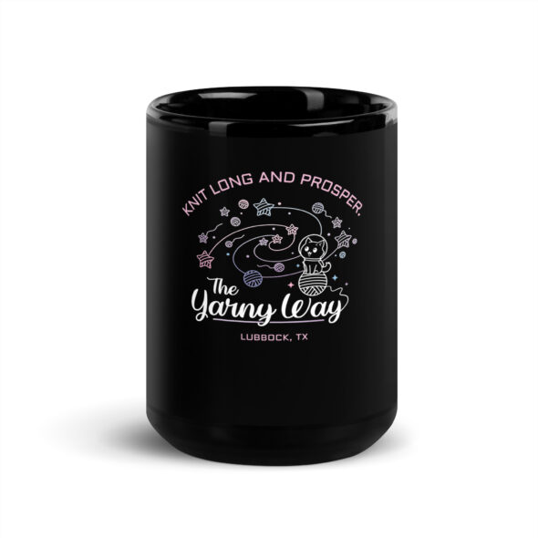 Knit Long and Prosper – Black Coffee Mug for Knitters - Image 4