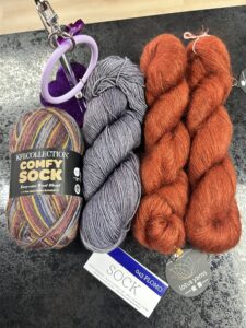 A blend of Comfy Sock, Malabrigo Sock and Lotus Yarns Silky Mohair...ooooh!