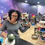 Nakira mastering the yarn winder and Alpenglow swift!
