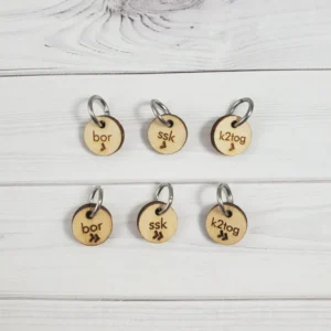 Sock instruction stitch markers from Katrinkles