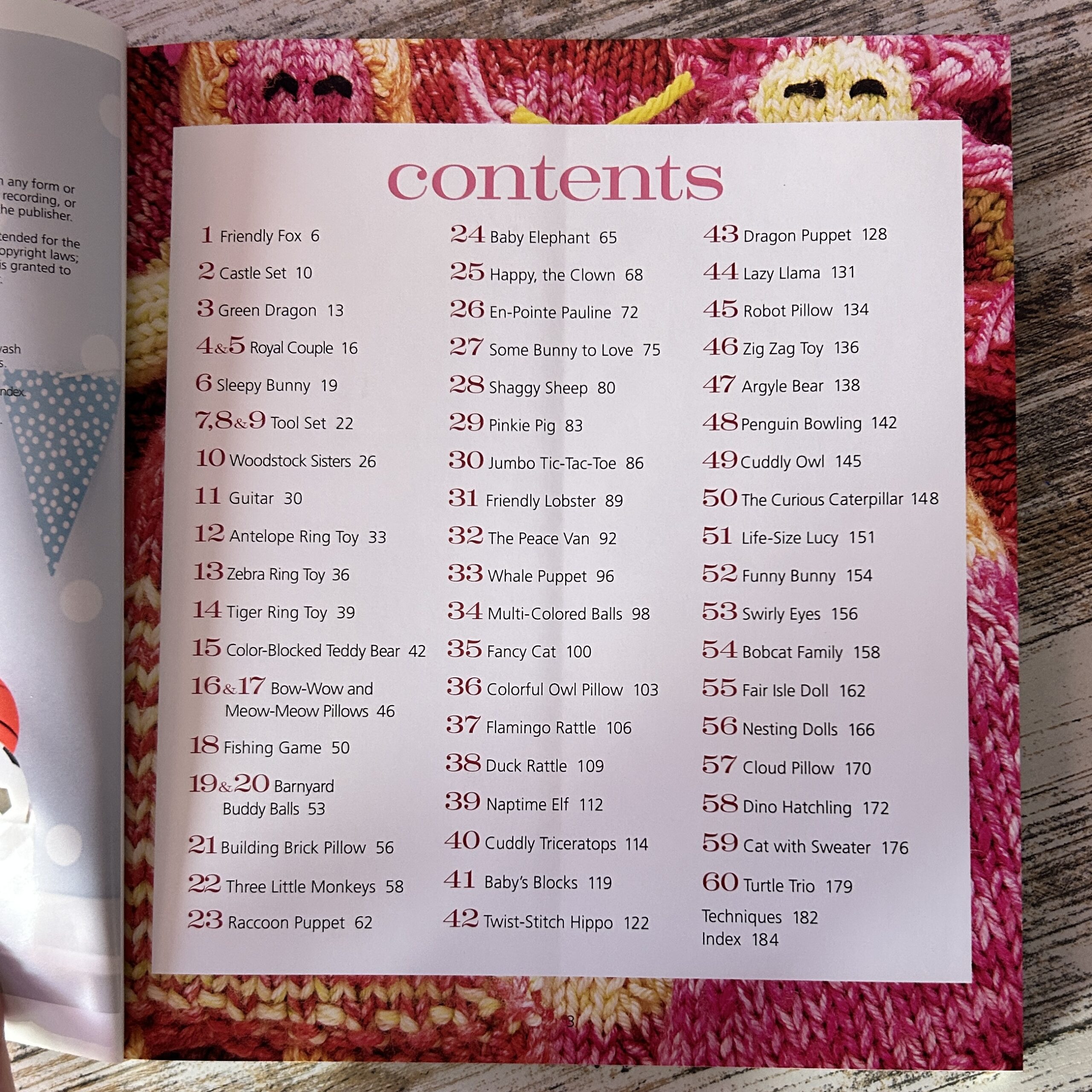 Knitted Toy Patterns Book by Cascade Yarns - Inside Cover