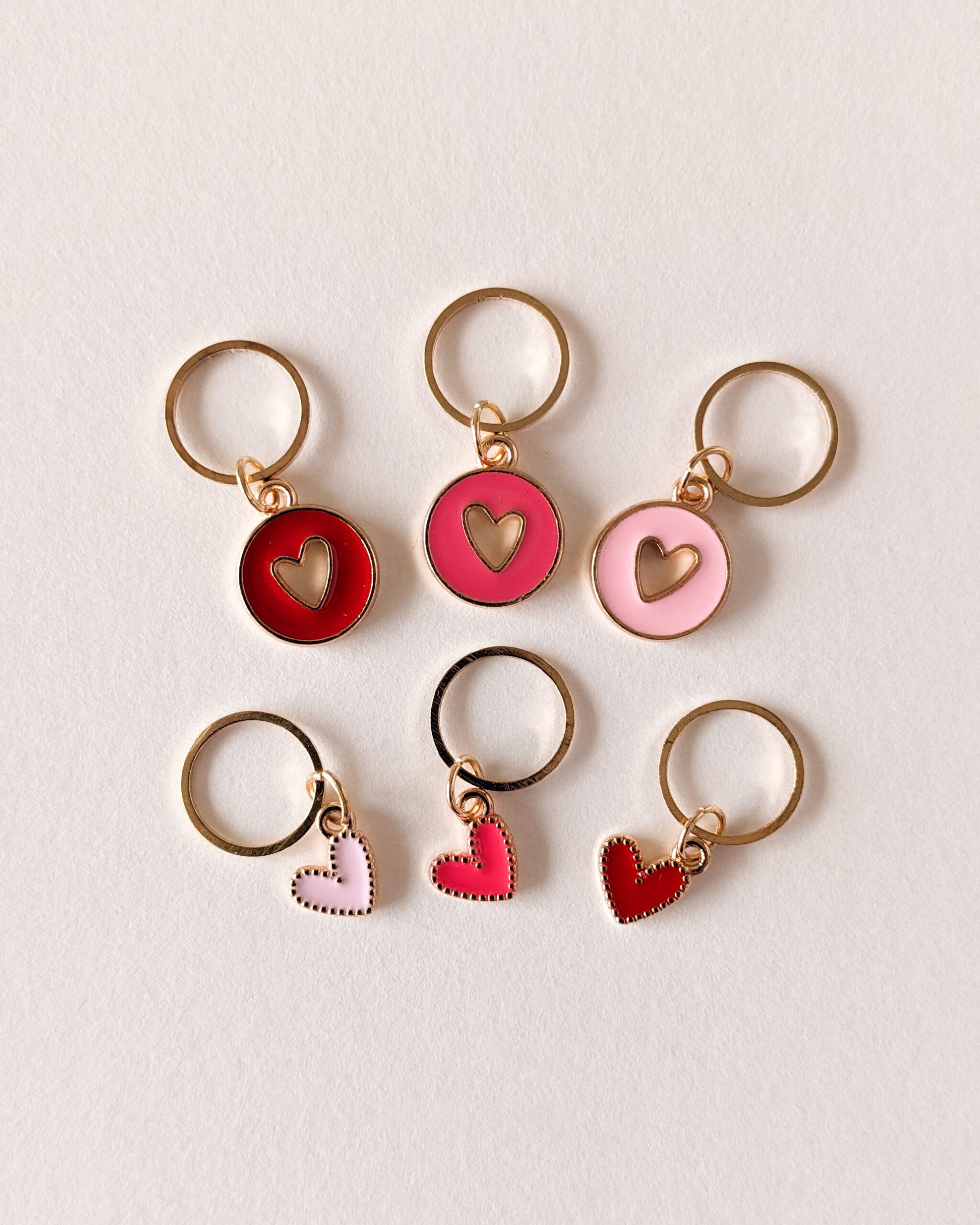 Petits Cœurs Stitch Marker Set