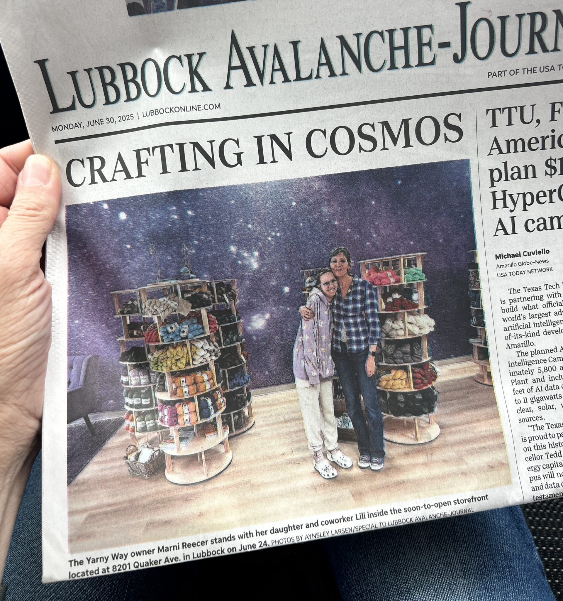 Lubbock Avalanche Front Page