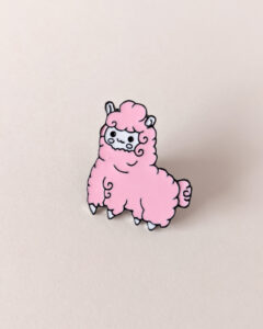Hello Kim Alpaca Pin