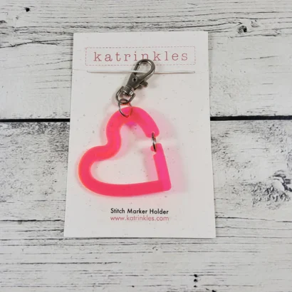 Acrylic Heart Stitch Marker Holder by Katrinkles