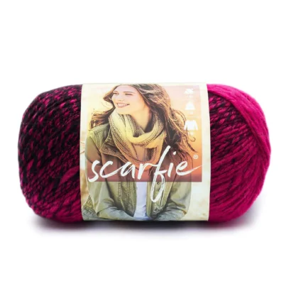 Lion Brand Scarfie Black/Hot Pink