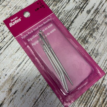 Finish projects with ease using Susan Bates steel yarn needles. This value pack includes multiple sizes for seaming, weaving in ends, and repairs.