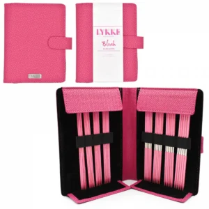 LYKKE Blush 6" DPN Knitting Needle Set – Magenta Basketweave Case