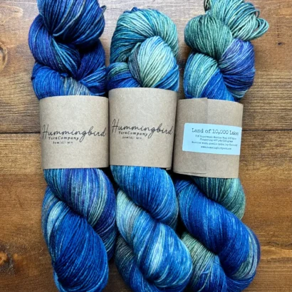 Hummingbird Yarn Co. Land of 10,000 Lakes hand-dyed yarn