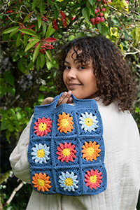 Sarasota Worsted Crochet Pattern - Flower Granny Square Bag