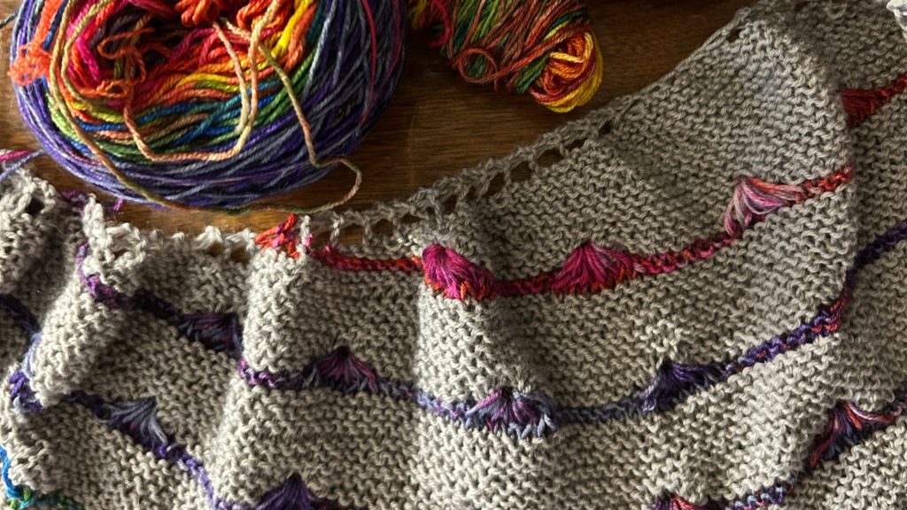 Marni's WIP - The Little Rainbow Shawl