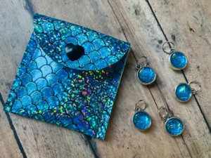 Blue Holographic Stitch Markers