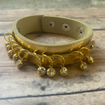 Golden Sparkly Stitch Marker Bracelet