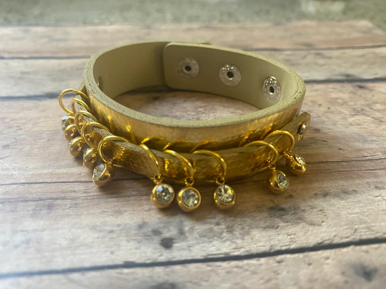 Golden Sparkly Stitch Marker Bracelet