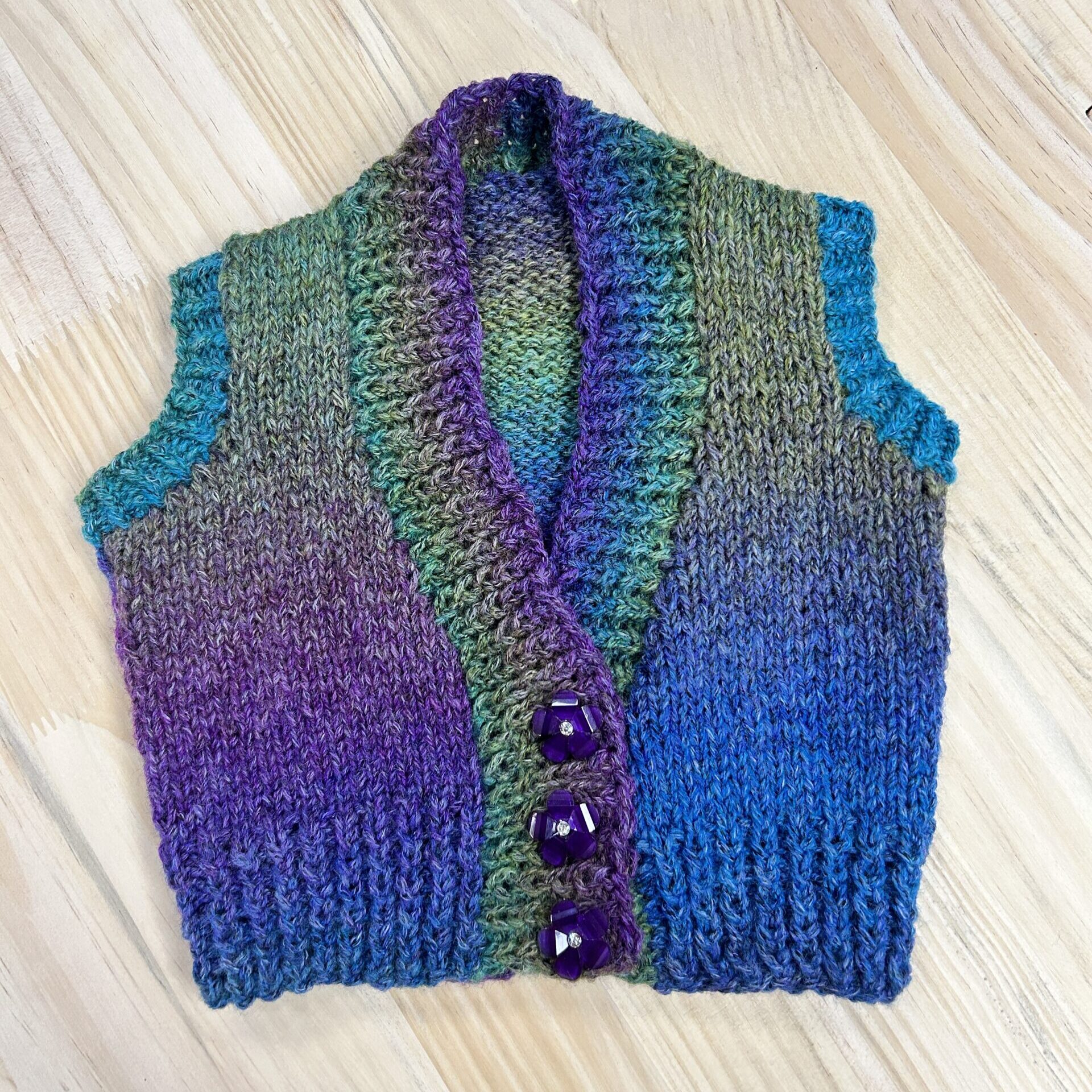 The Olivia Vest in Ella Rae Four Seasons, Enchanted Ivy