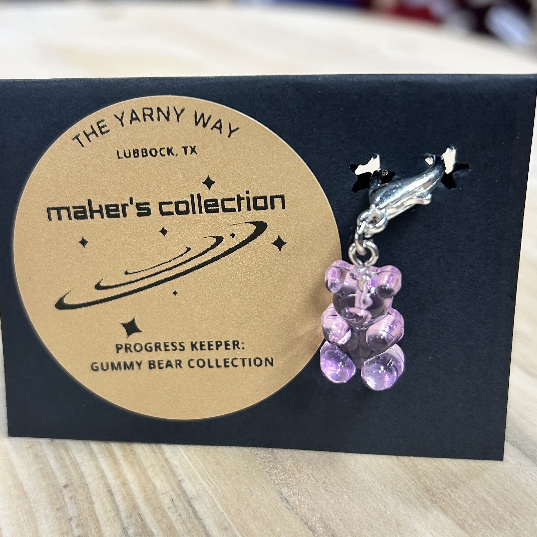 Gummy Bear Stitch Marker and Progress Keeper - Grape